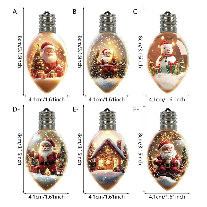 6 Pcs Wishing Bottle Christmas Tree Decoration