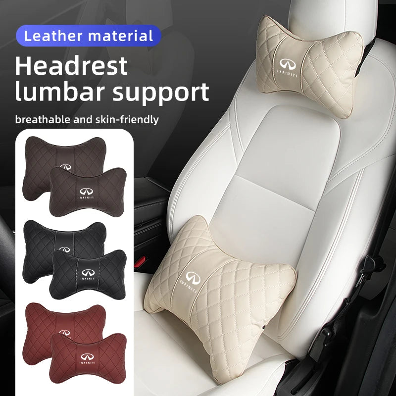 Car Headrest Neck Pillow Lumbar Support Cushion Suit Accessories For Infiniti JX35 G25 G37 FX FX37 FX50 EX35 EX25 EX37 ESQ M25