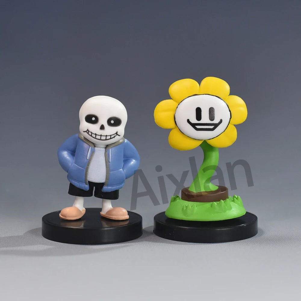 Aixlan UNDERTALE Figure Flowey Sans Q Version PVC Action Figure Amine Birthday Gift Collectible Figurine