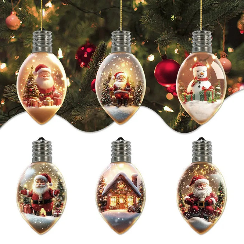6 Pcs Wishing Bottle Christmas Tree Decoration