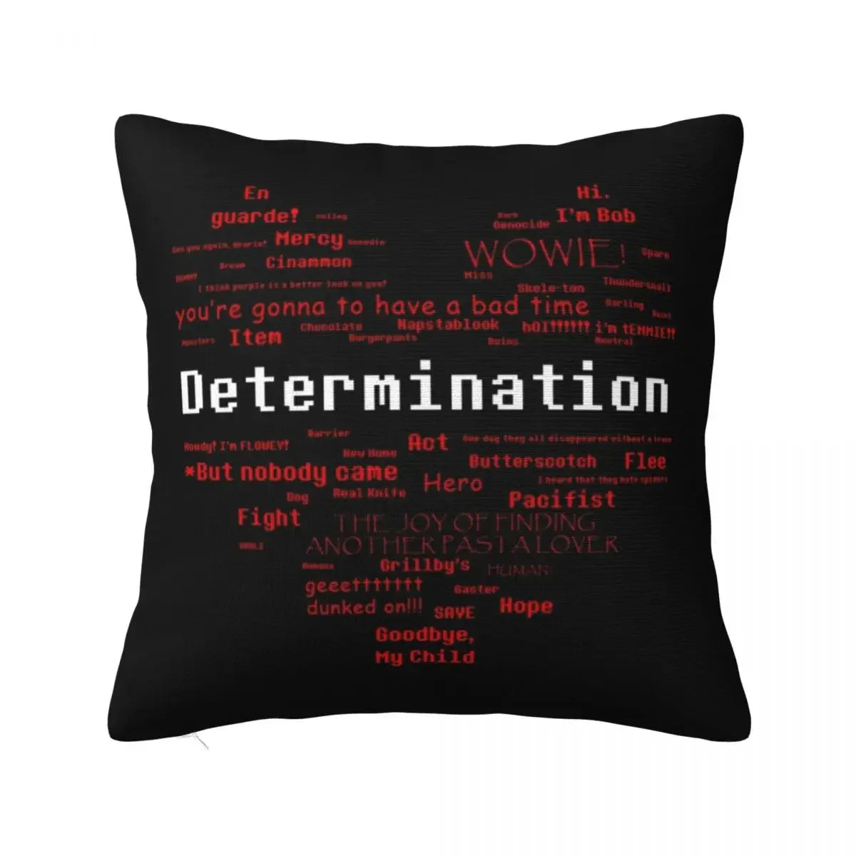 Undertale Word Heart Throw Pillow cover