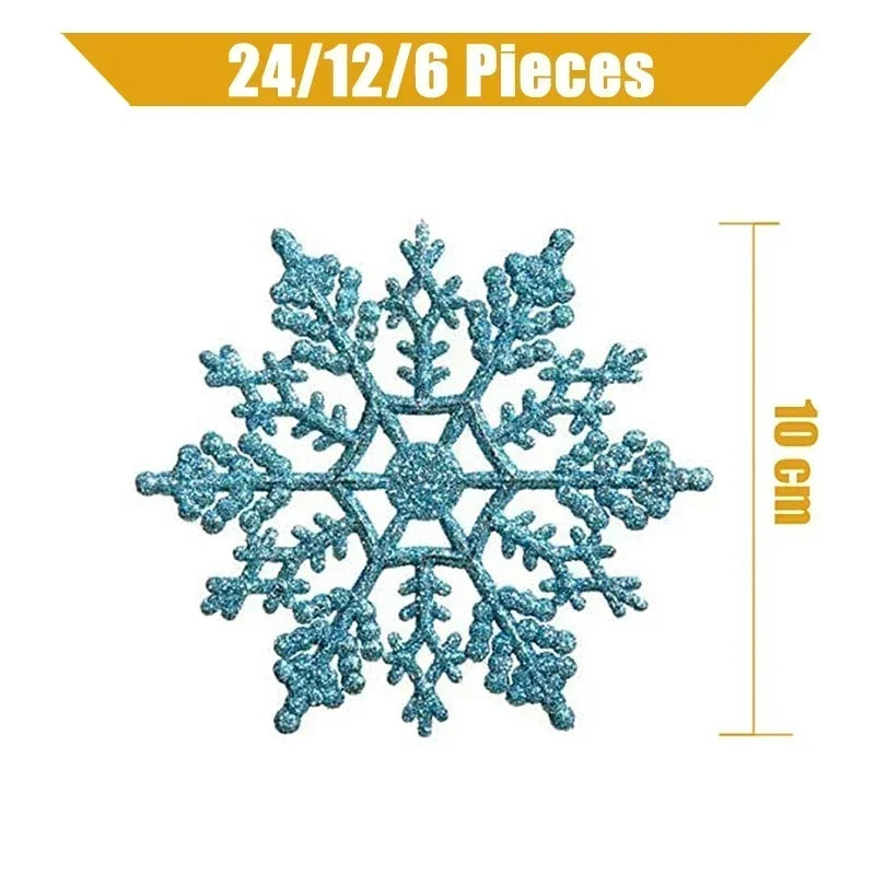 Pack Of 24/12/6 Pieces Snowflakes For Christmas Tree Decoration