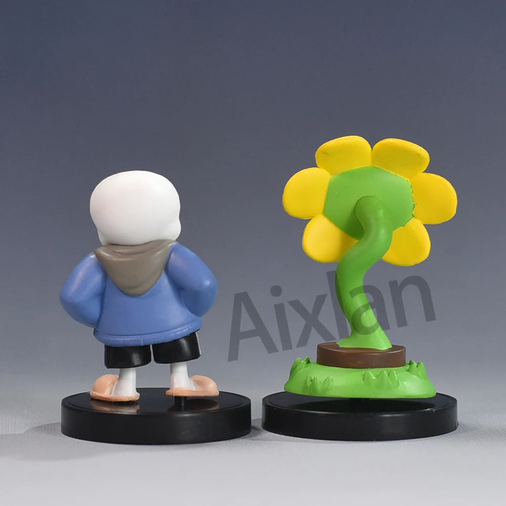 Aixlan UNDERTALE Figure Flowey Sans Q Version PVC Action Figure Amine Birthday Gift Collectible Figurine