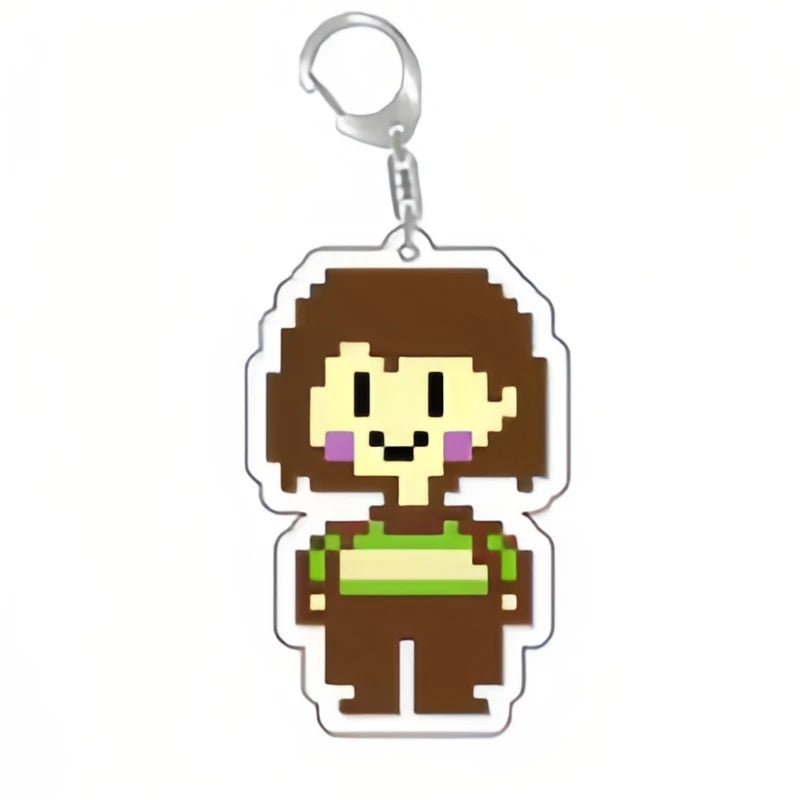 Juego Undertale Pixel llavero Cosplay Sans Flowey Papyrus Asriel colgante coche llavero bolsa accesorios dibujos animados regalo keychain