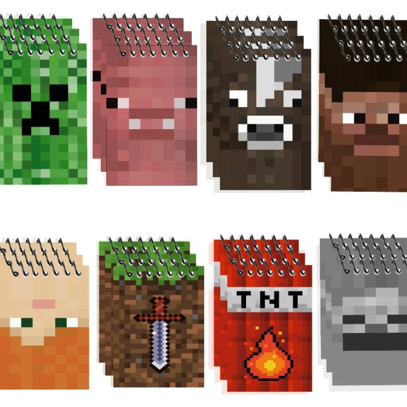 Minecraft My world new 8pcs styles coolie afraid pixel this party notepad