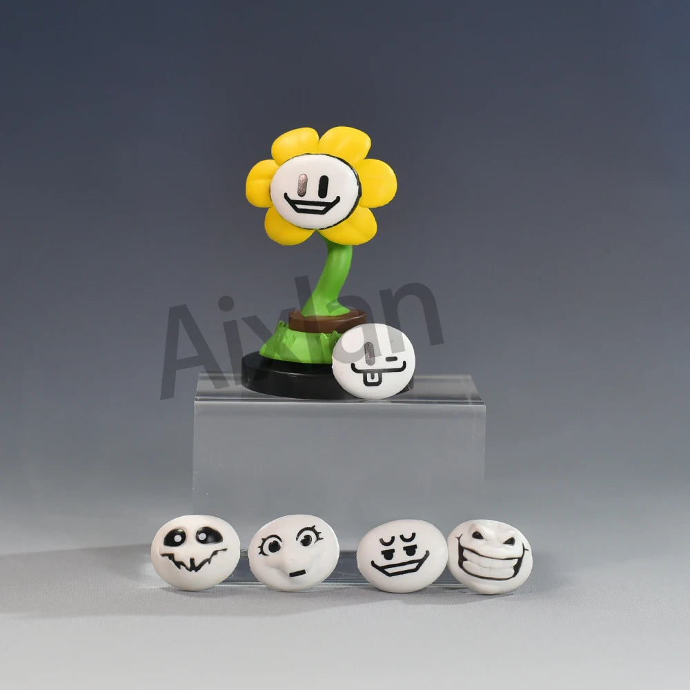 Aixlan UNDERTALE Figure Flowey Sans Q Version PVC Action Figure Amine Birthday Gift Collectible Figurine
