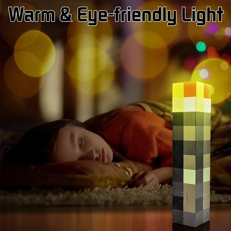 Minecraft Torch Light Brownstone LED Night Light USB Rechargeable indoor lamp