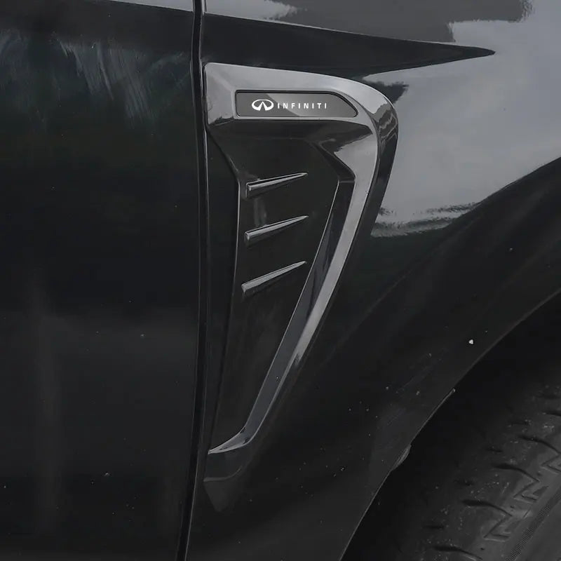 2PCS Car Retrofit Shark Air Outlet Fender Trim For Infiniti Q50 G37 FX35 Q30 ESQ QX50 QX60 QX70 EX G35